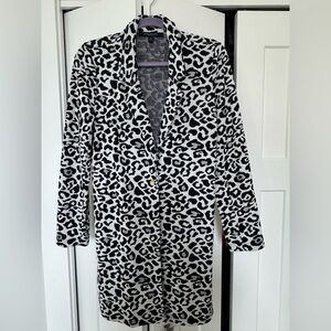 Mark New York Elegant Black and White Leopard Print Jacket Sz S